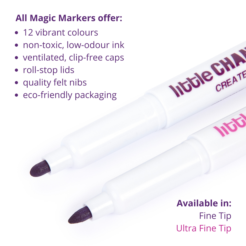 MAGIC MARKERS - Ultra Fine Felt Tip Colouring Pens - Little Change Creators