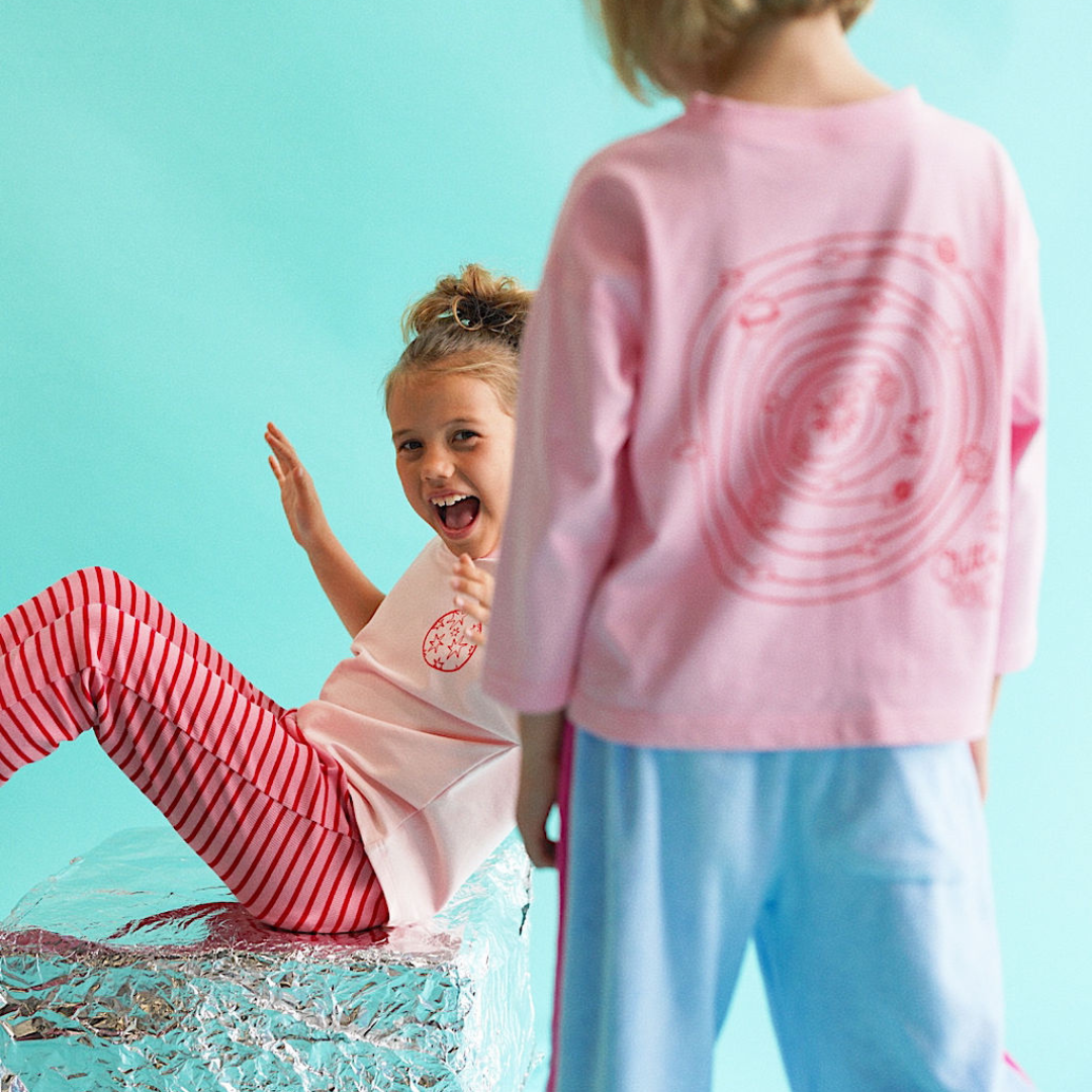Golden Child - Golden Child Solar Flare Pants - Pink and red stripe