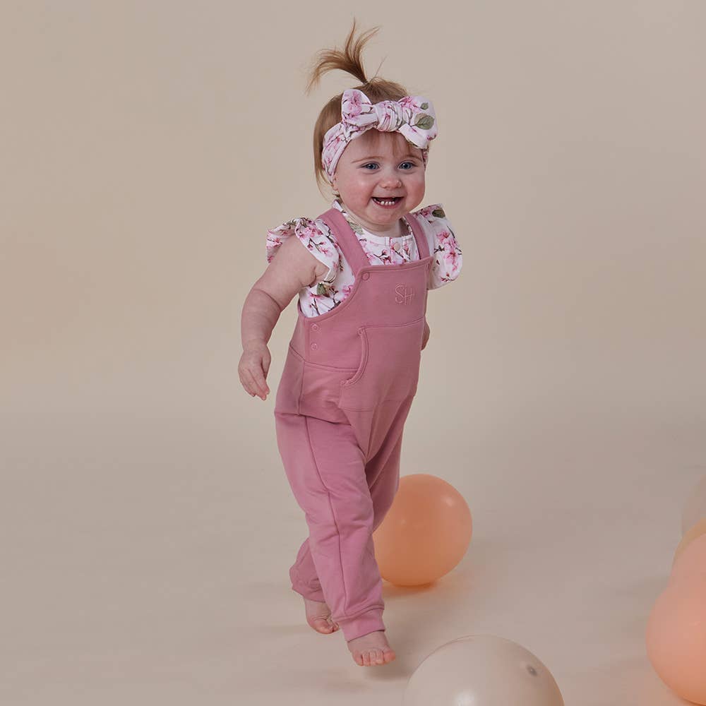 Snuggle Hunny - Jewel Pink Organic Joey Overalls