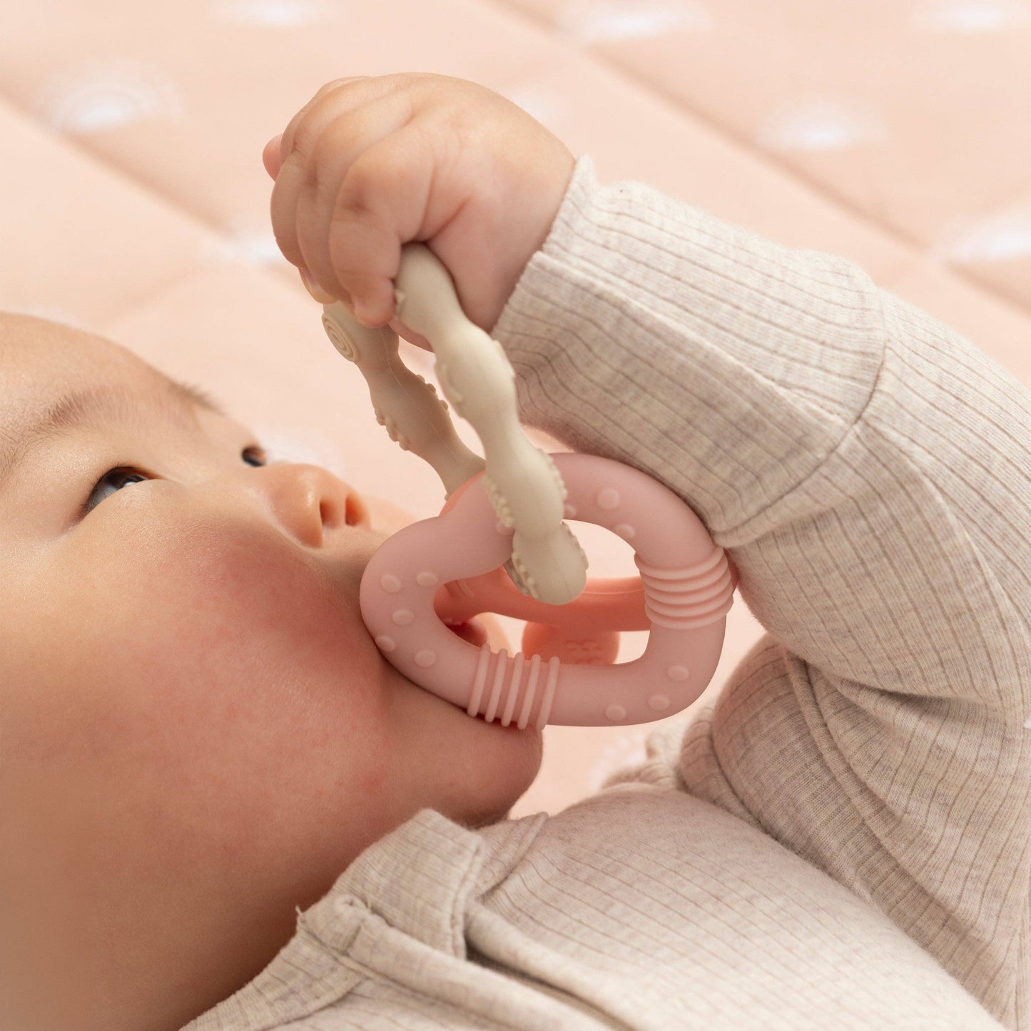 Living Textiles - Silicone Bunny Teether - Pink