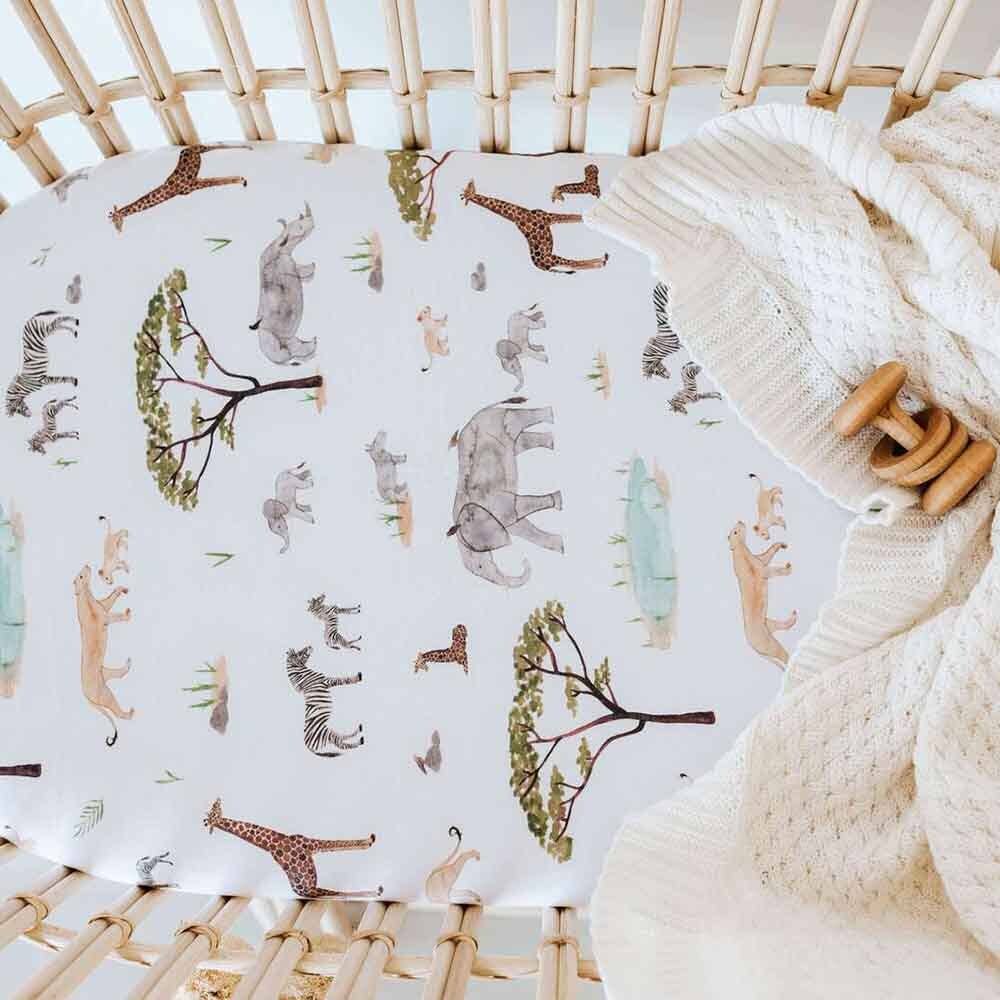 Snuggle Hunny - Safari Bassinet Sheet / Change Pad Cover