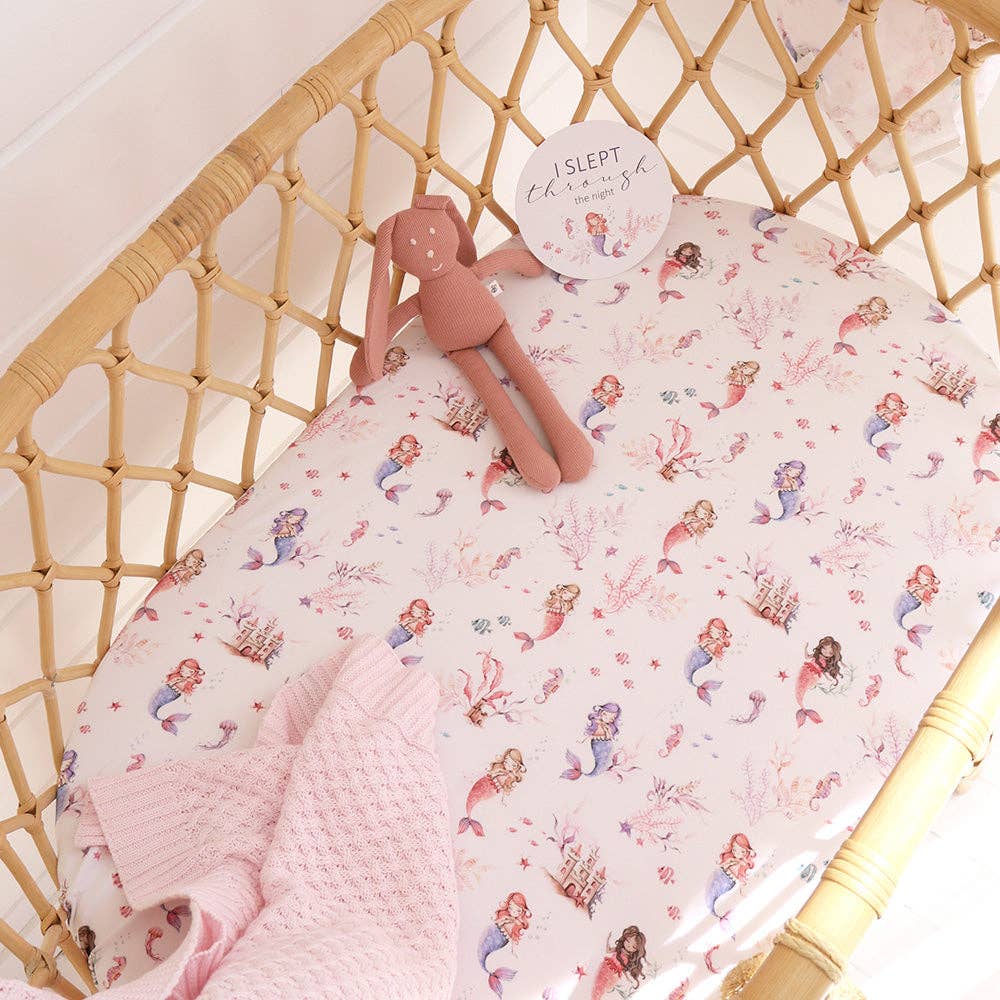 Snuggle Hunny - Mermaid Organic Bassinet Sheet / Change Pad Cover