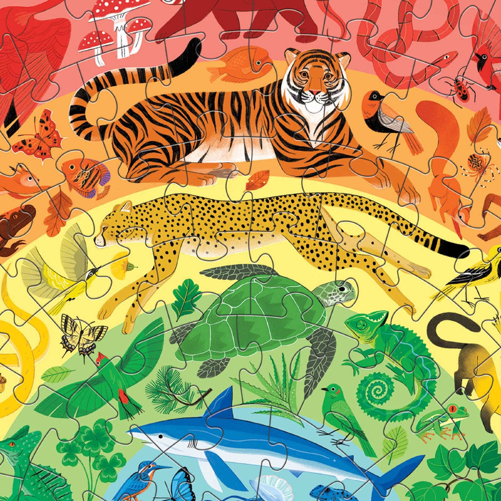 Crocodile Creek - Rainbow Puzzle 100 pc - Animals - Bambam Kids Toys 