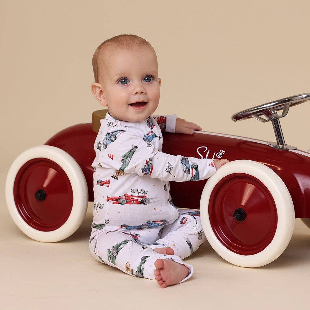 Snuggle Hunny - Little Racers Organic Snugglesuit Convertible Romper