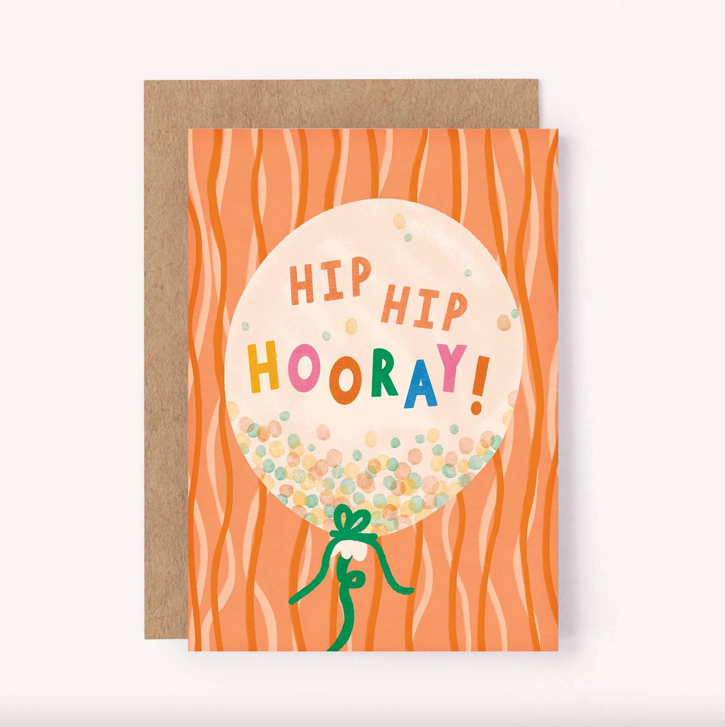Lauren Sissons Studio - Hip Hip Hooray Birthday Card - Balloon Cute Confetti Bday 