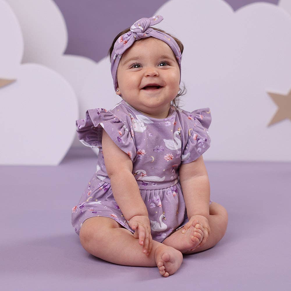 Snuggle Hunny - Swan Lake Short Sleeve Organic Dress