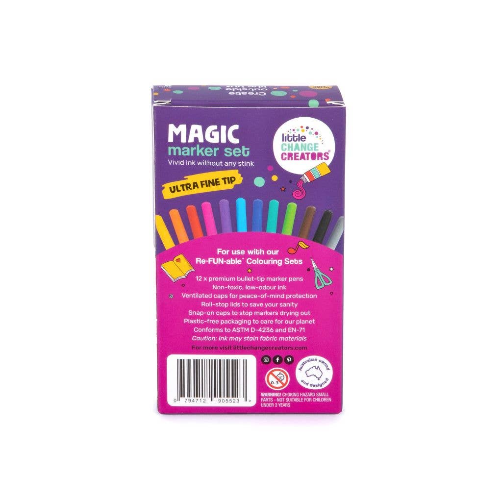 MAGIC MARKERS - Ultra Fine Felt Tip Colouring Pens - Little Change Creators