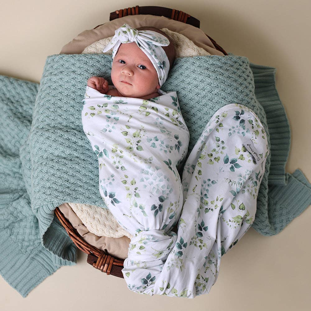 Snuggle Hunny - Eden Organic Jersey Wrap & Topknot Set