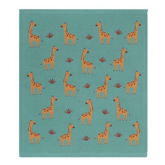 Living Textiles - 100% Cotton Knit Baby Blanket -Giraffe