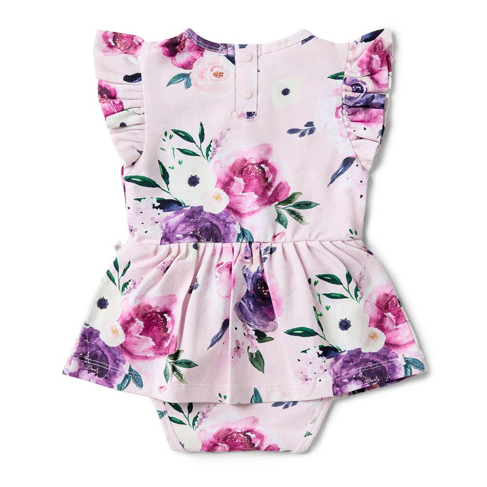 Snuggle Hunny - Floral Kiss Short Sleeve Organic Dress - Bambam Kids Toys 