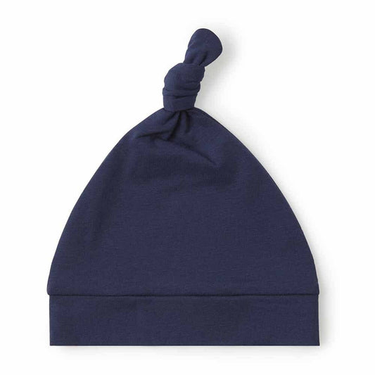Navy Knotted Beanie