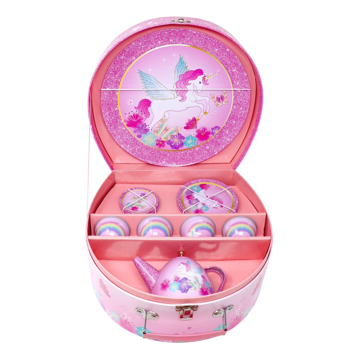 Pink Poppy - Unicorn Rainbow 15 Piece Tin Tea Set
