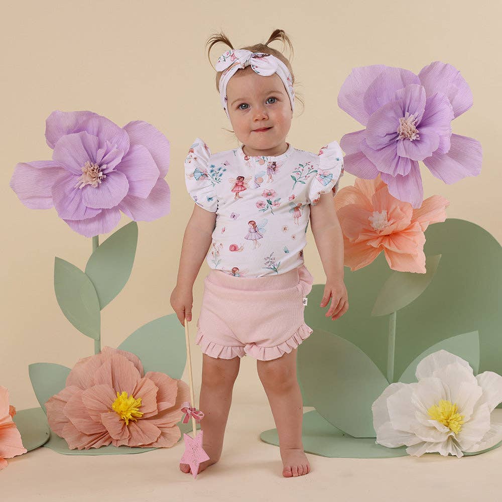 Snuggle Hunny - Fairy Garden Short Sleeve Organic Bodysuit with Frill - Bambam Kids Toys 