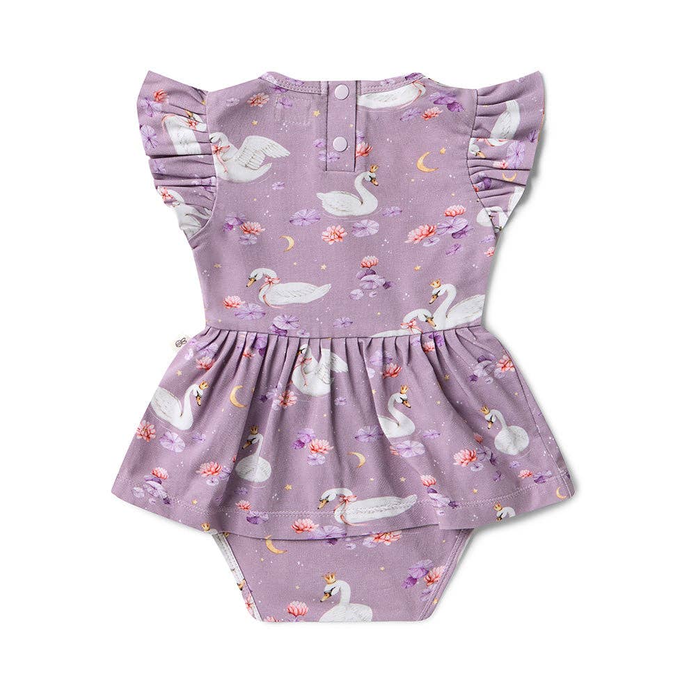 Snuggle Hunny - Swan Lake Short Sleeve Organic Dress