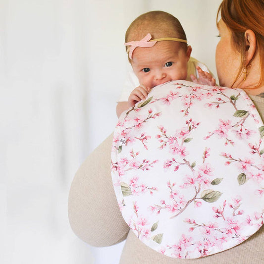 Snuggle Hunny - Cherry Blossom Organic Cotton Burp Cloth