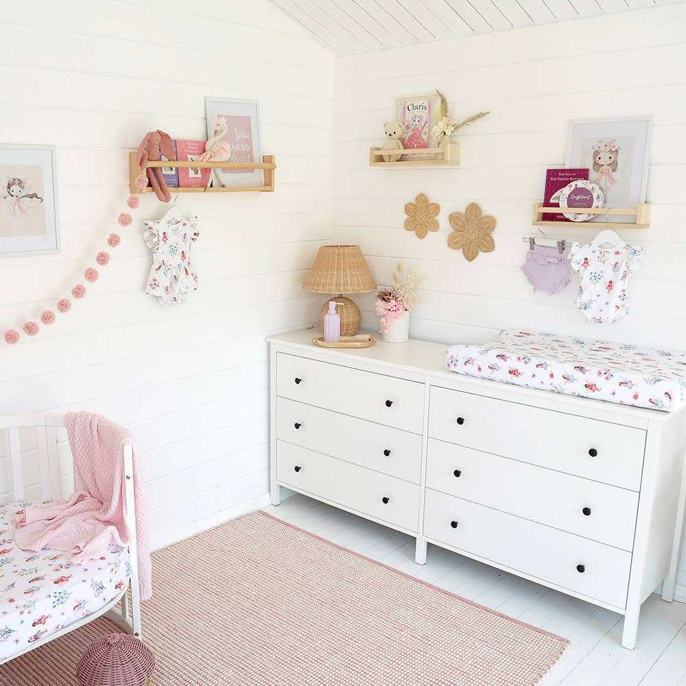 Snuggle Hunny - Fairy Garden Organic Bassinet Sheet / Change Pad Cover - Bambam Kids Toys 