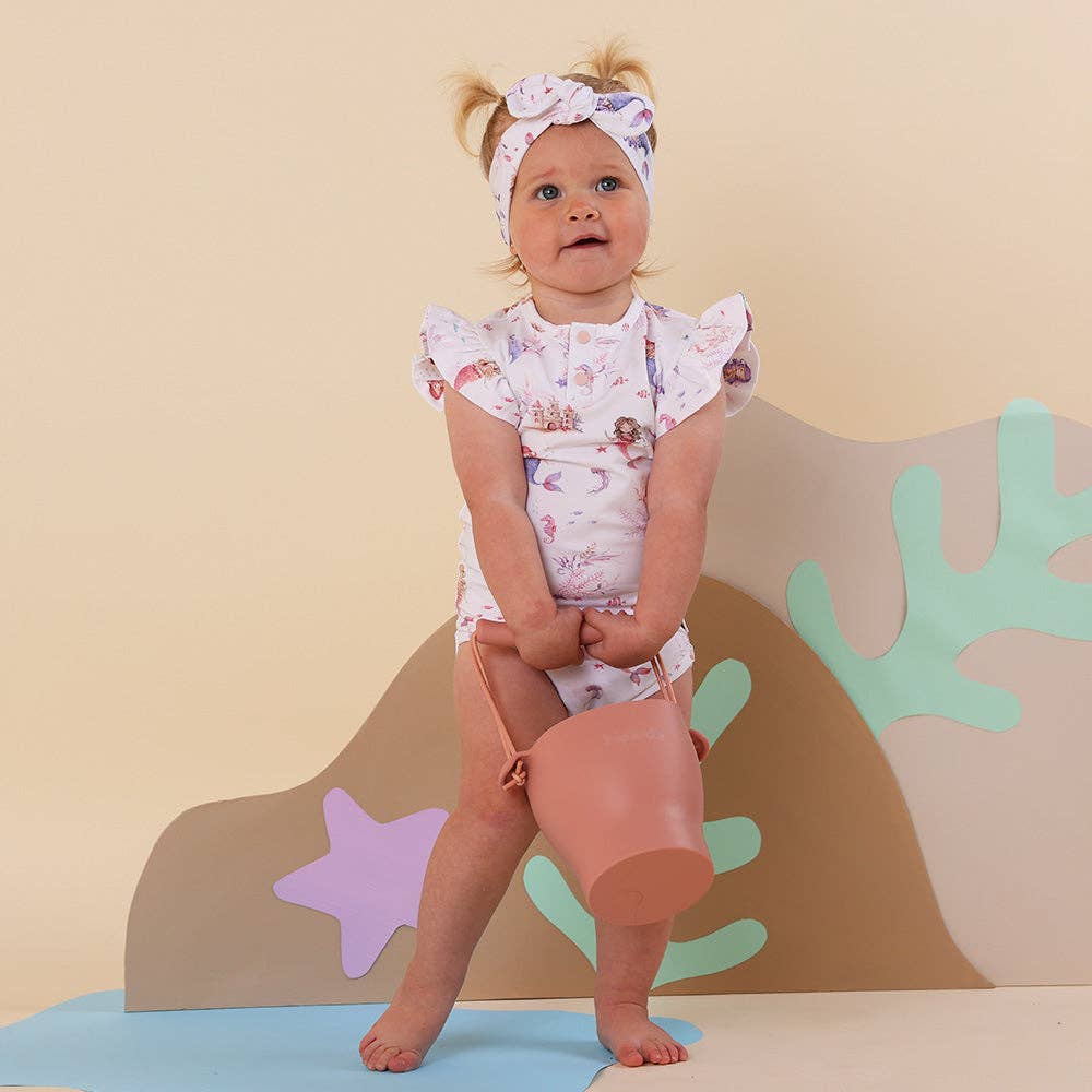 Snuggle Hunny - Mermaid Short Sleeve Organic Bodysuit with Frill