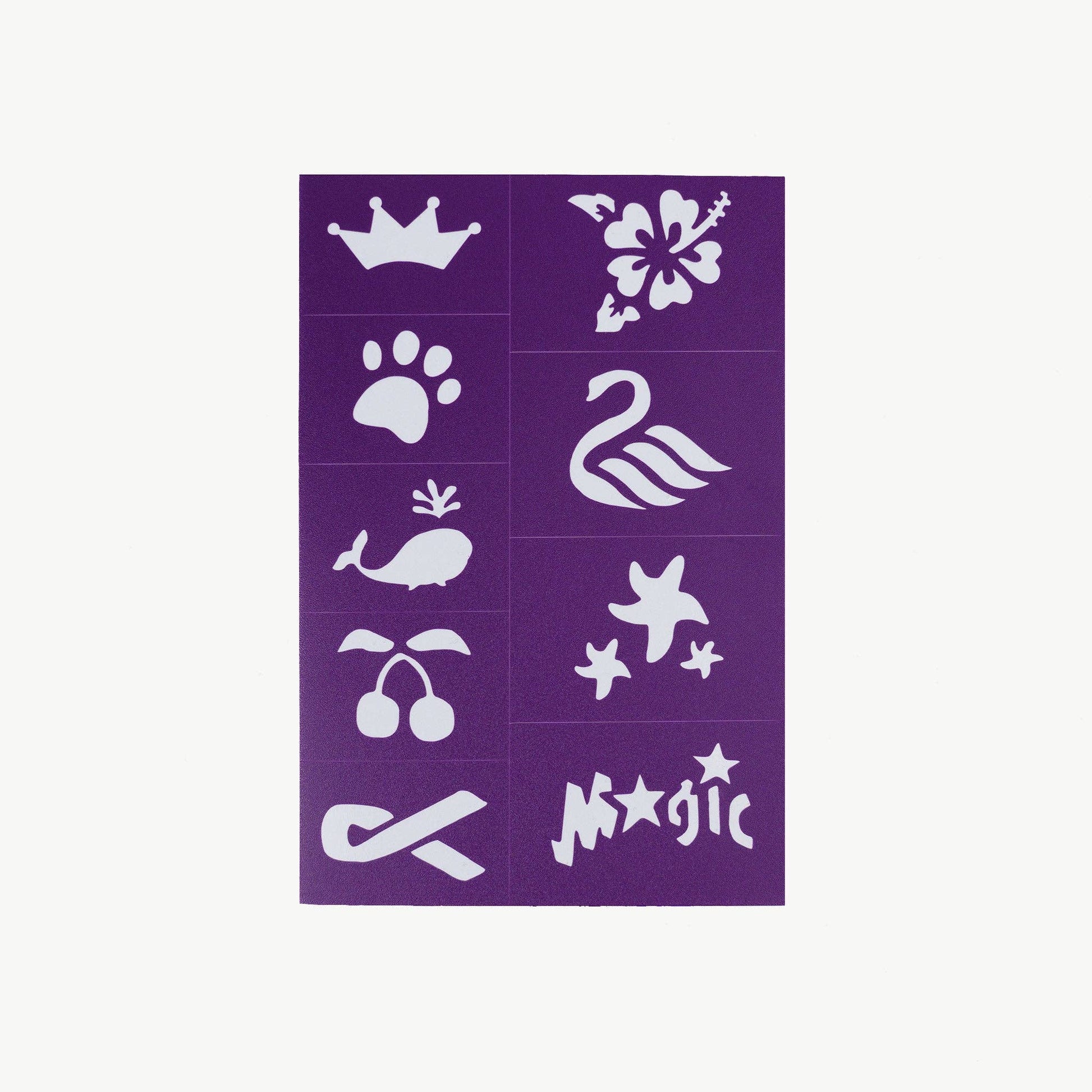 Oh Flossy - Oh Flossy Reusable Adhesive Face Paint & Makeup Stencils - Purple - Bambam Kids Toys 