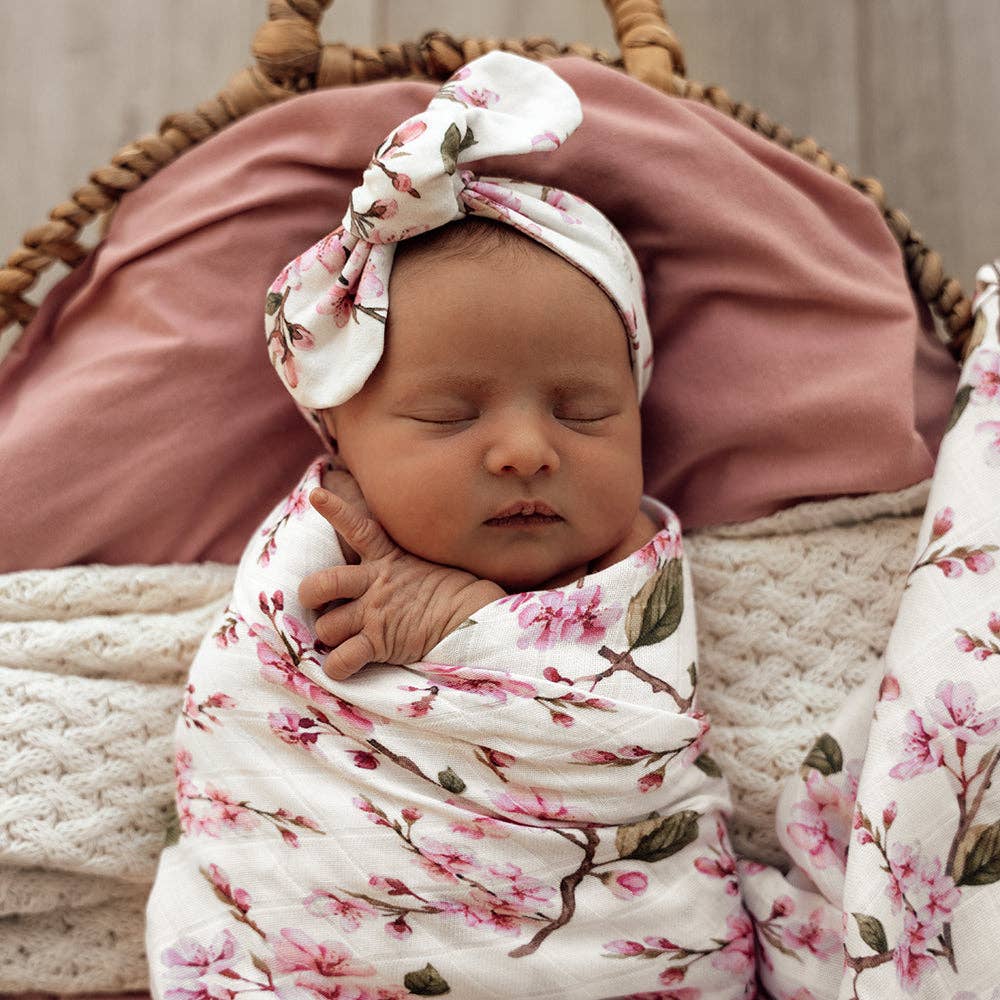 Snuggle Hunny - Cherry Blossom Organic Muslin Wrap