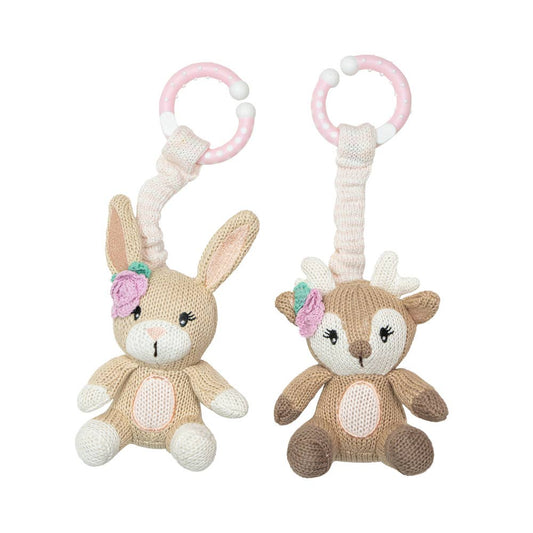 Living Textiles - 2pk Stroller Toys - Fawn & Bunny