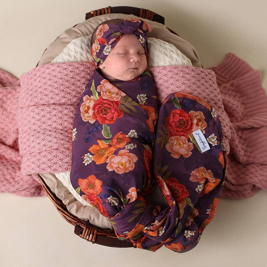 Snuggle Hunny - Sienna Organic Jersey Wrap & Topknot Set