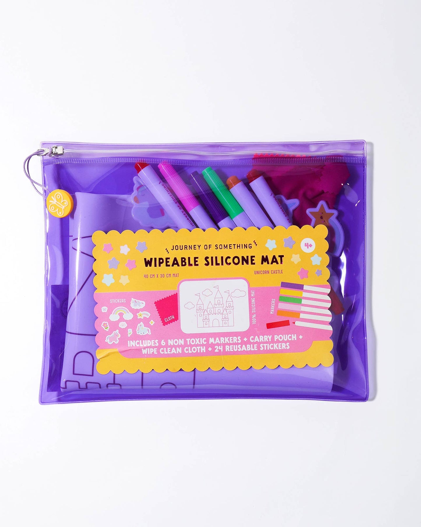 Wipeable Silicone Colouring Mat - Unicorn Castle