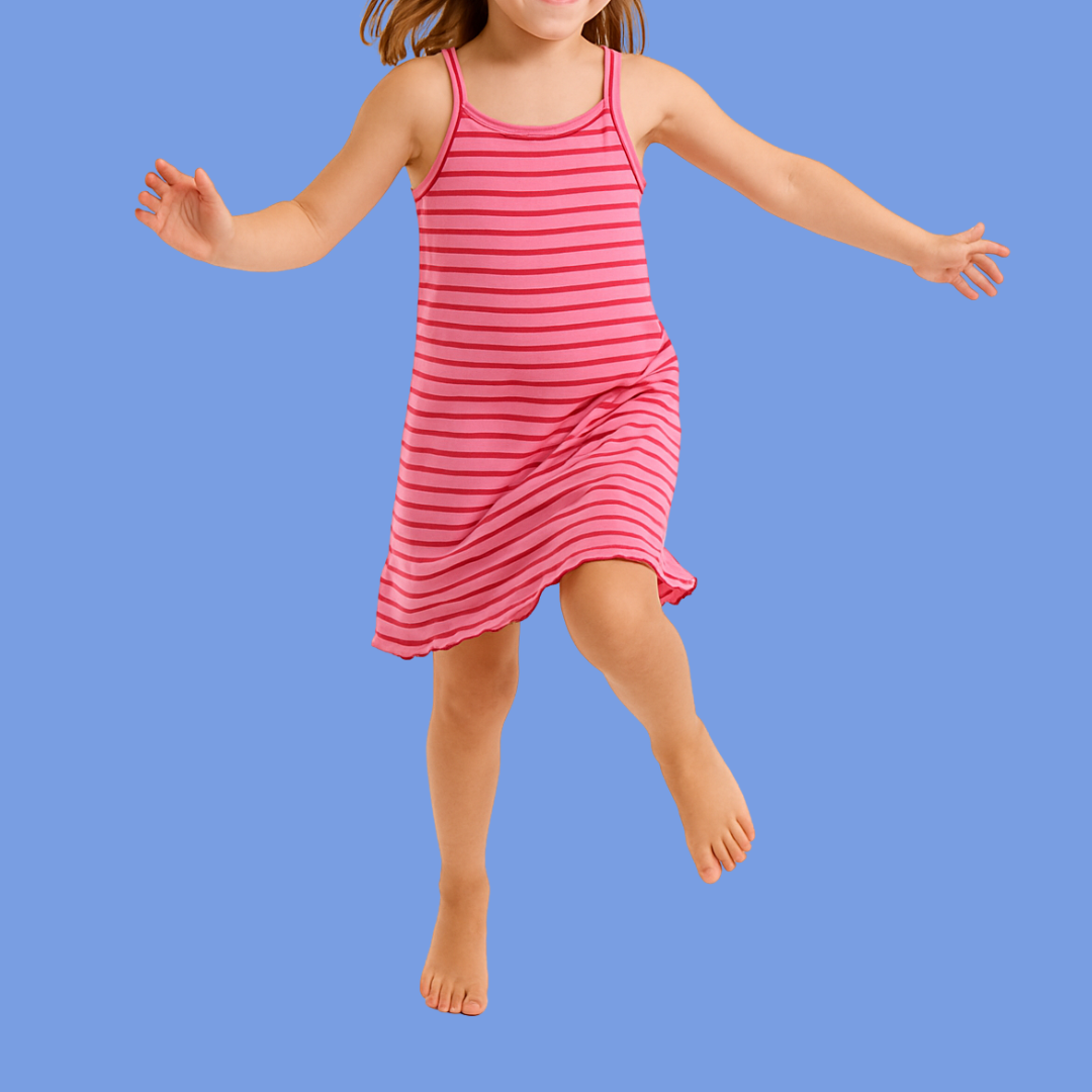 Golden Child - Golden Child Cosmic Ribbed Stripe Dress - Candy Stripe