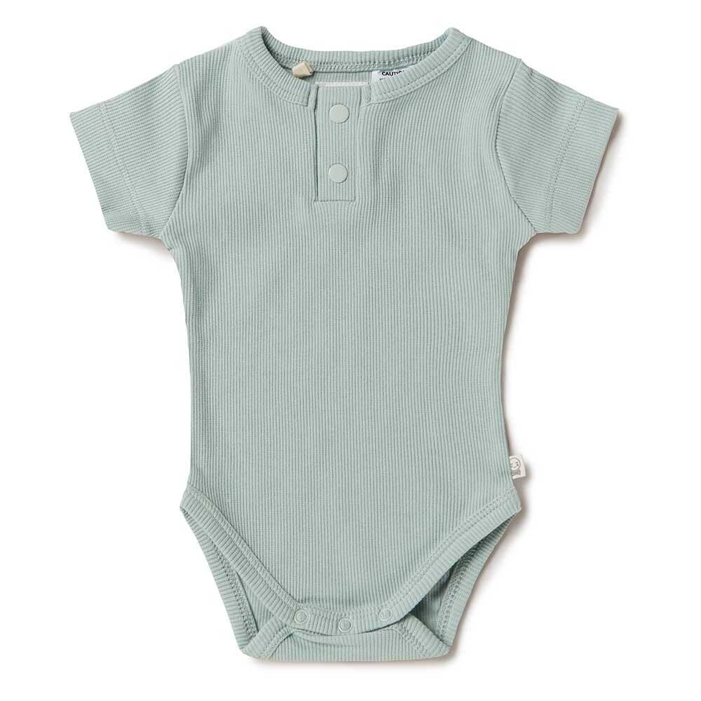 Snuggle Hunny - Sage Short Sleeve Organic Bodysuit
