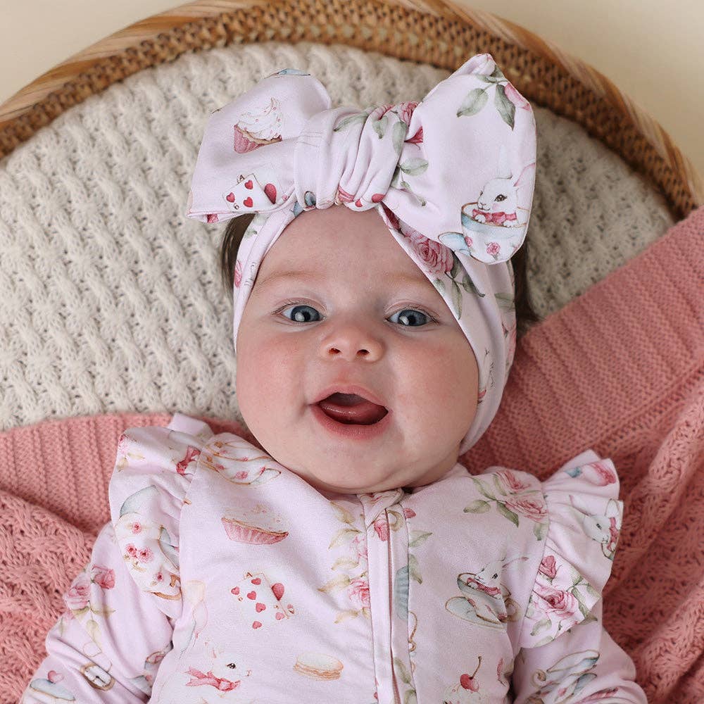Snuggle Hunny - Alice's Tea Party Organic Oversized Bow