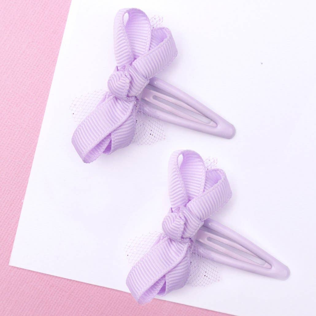 Lavender Mini Grosgrain Hair Clips - Lauren Hinkley