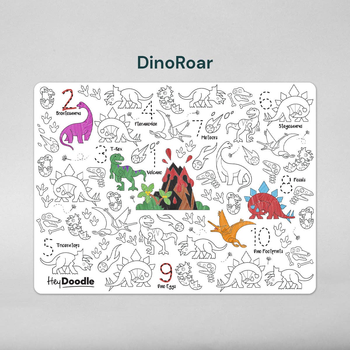 HeyDoodle - DinoRoar Classic Colouring & Doodle Mat