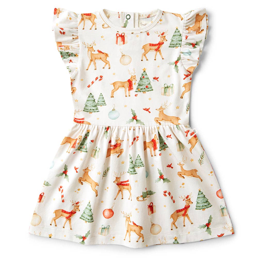 Snuggle Hunny - Prancer & Friends Short Sleeve Organic Dress