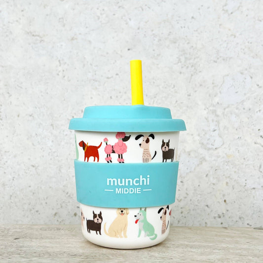 munchi - Puppuchino Middie Single Cup (8oz/240ml) Yellow Straw Included