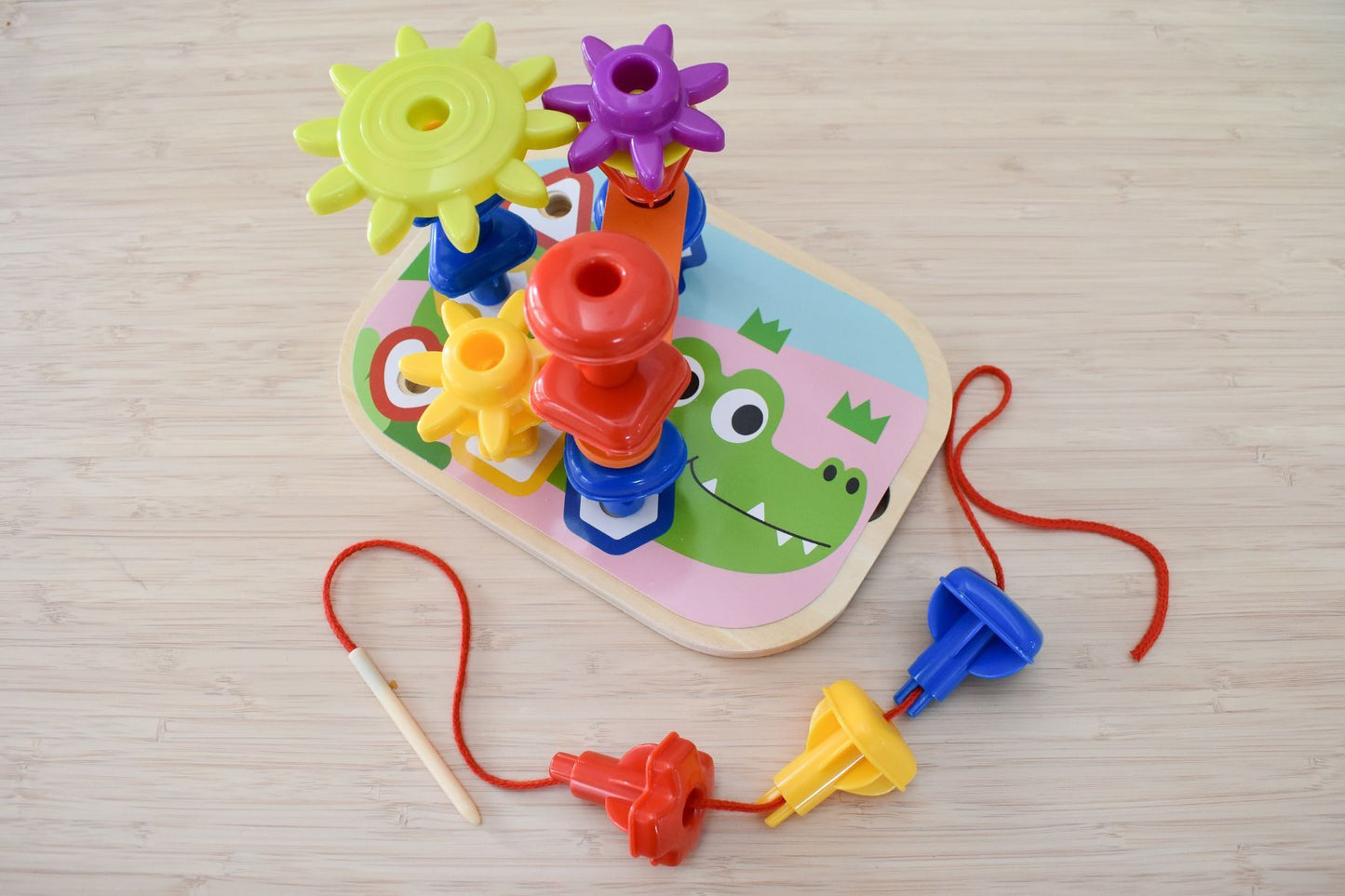Rainbow Pegs & Cogs Stacking & Lacing Set