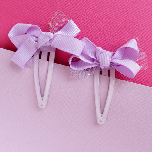 Lavender Mini Grosgrain Hair Clips - Lauren Hinkley