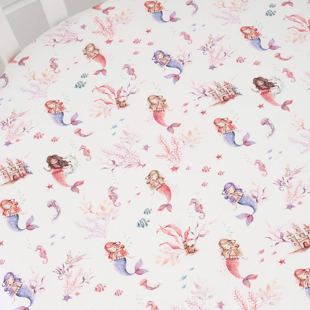 Snuggle Hunny - Mermaid Organic Bassinet Sheet / Change Pad Cover