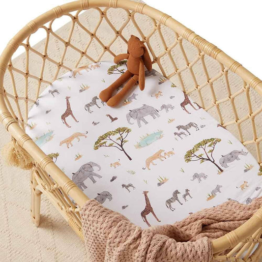 Snuggle Hunny - Safari Bassinet Sheet / Change Pad Cover