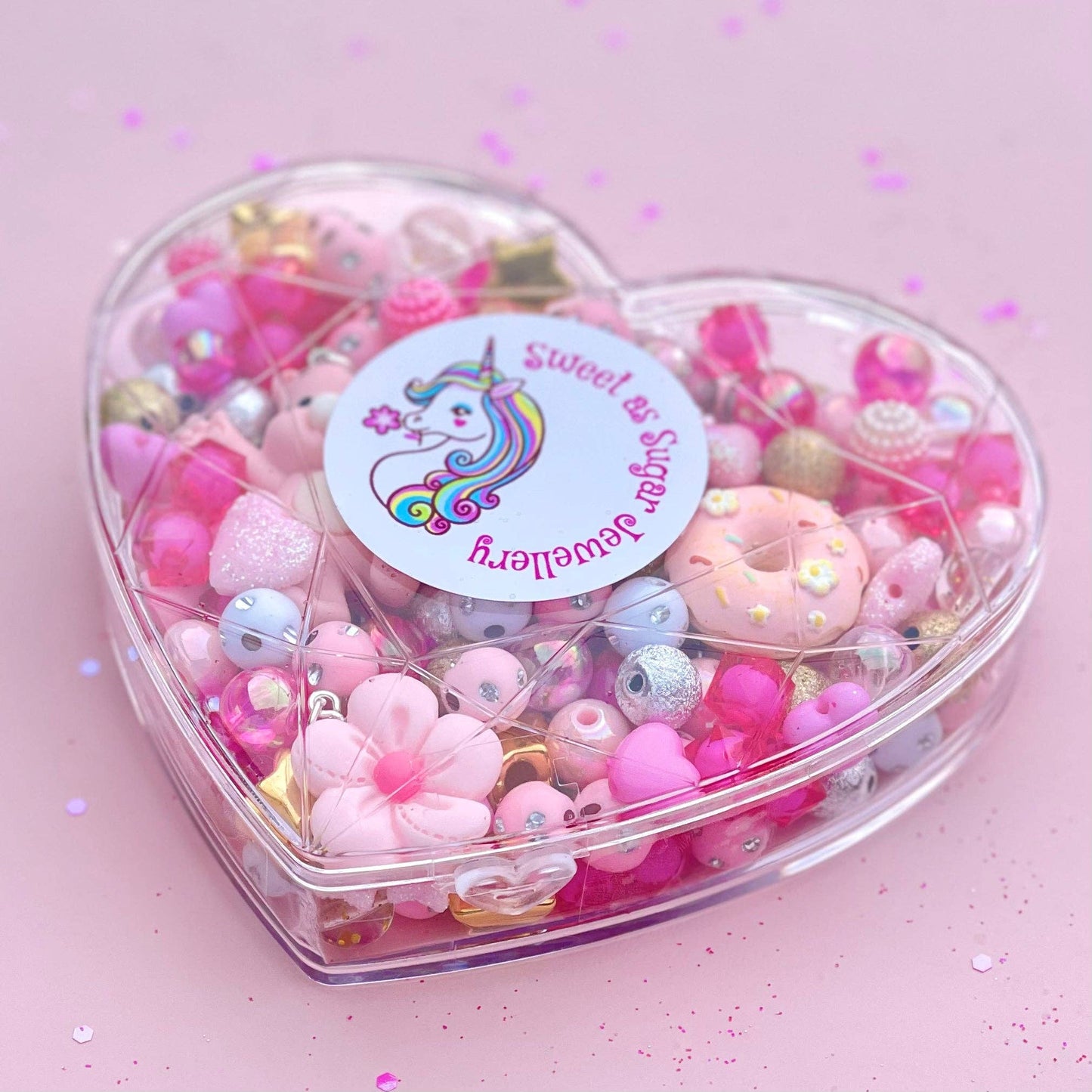 Sweet As Sugar Jewellery - Jewellery Making Kit Pink Heart Shape