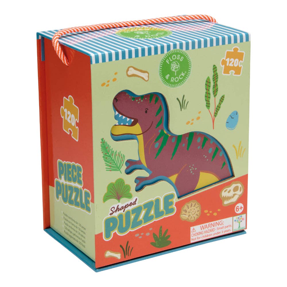 Floss & Rock 120 pc Shaped Jigsaw Puzzle - Dinosaur