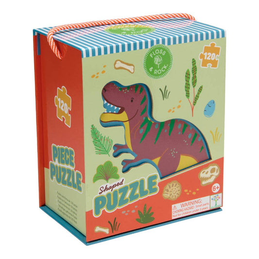 Floss & Rock 120 pc Shaped Jigsaw Puzzle - Dinosaur