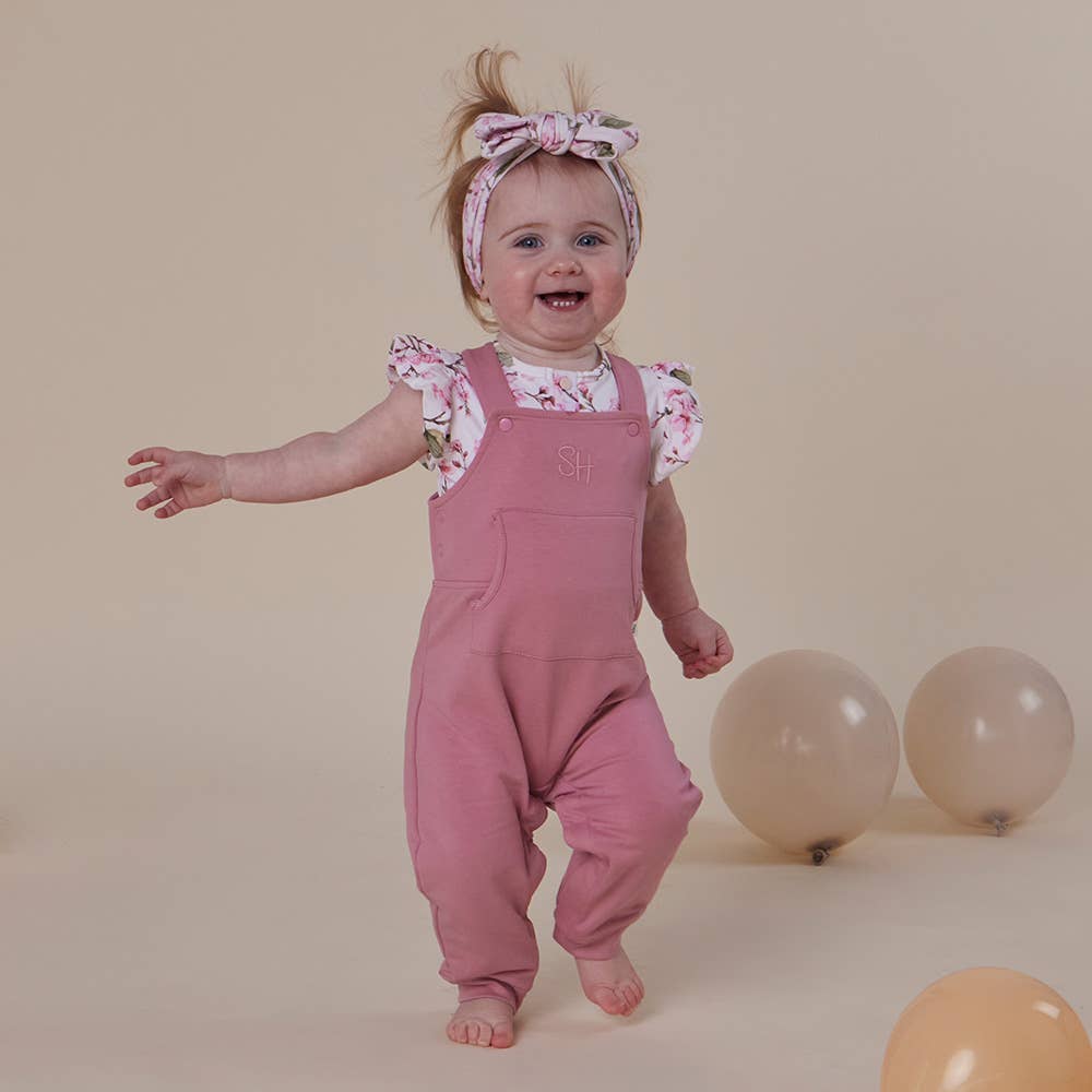 Snuggle Hunny - Jewel Pink Organic Joey Overalls