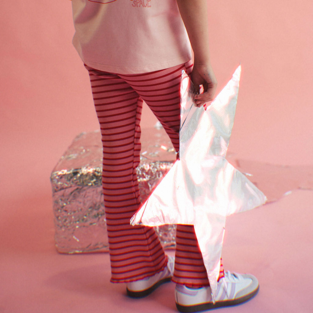 Golden Child - Golden Child Solar Flare Pants - Pink and red stripe
