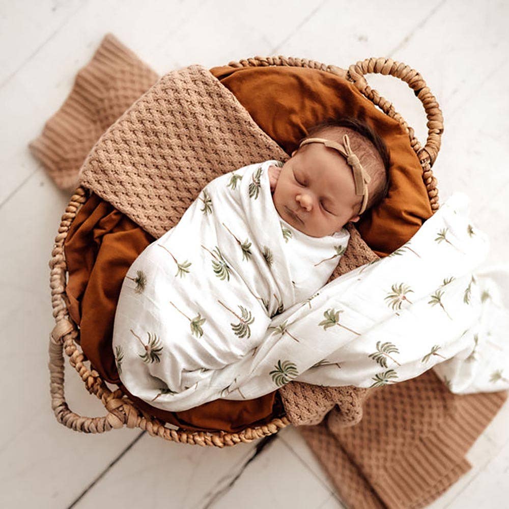 Snuggle Hunny - Green Palm Organic Muslin Wrap
