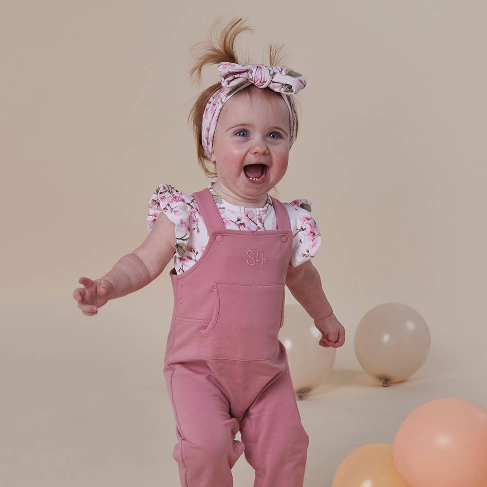 Snuggle Hunny - Jewel Pink Organic Joey Overalls