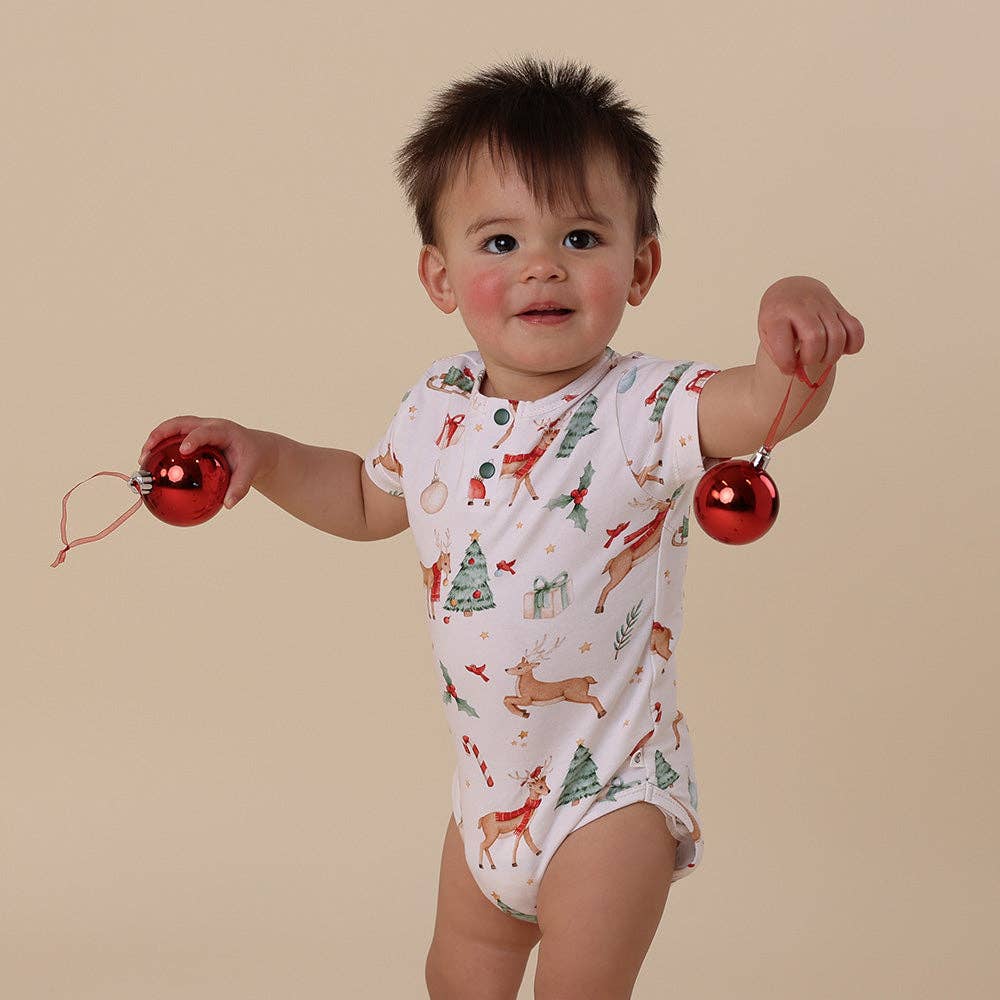 Snuggle Hunny - Prancer & Friends Short Sleeve Organic Bodysuit