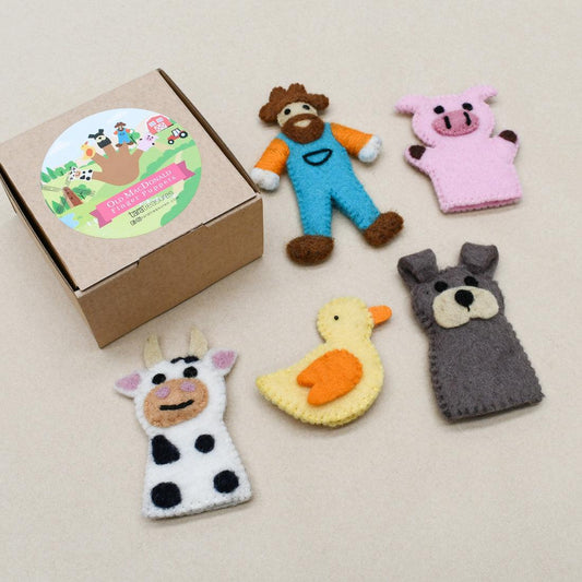 Old McDonald Farm Animals Finger Puppet Set - Tara's Treasure
