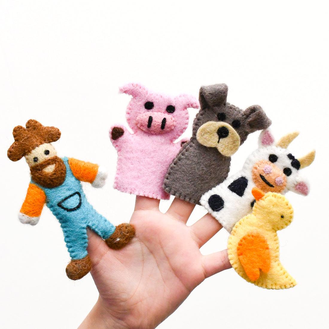 Old McDonald Farm Animals Finger Puppet Set - Tara's Treasure