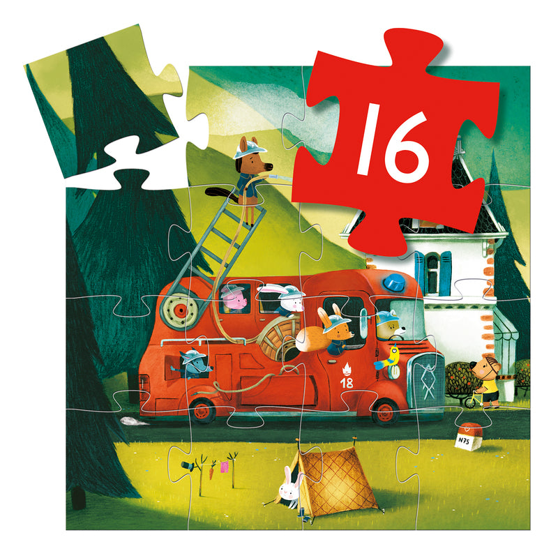 Fire Truck 16pc Silhouette Puzzle