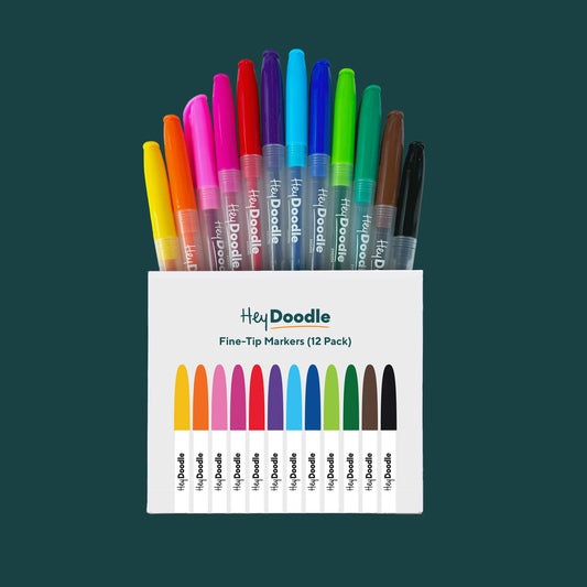 Hey Doodle Fine Tip Markers (12 Pack)