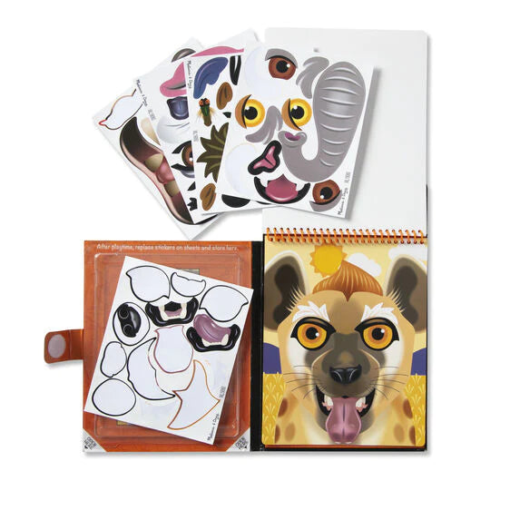 Make-a-Face Safari Reusable Sticker Pad